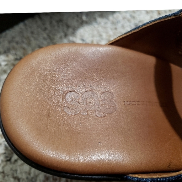SAS Sandal Womens 8.5 Blue Jean Wedge Strappy Heels Comfort Brown Casual Shoes - Picture 10 of 14